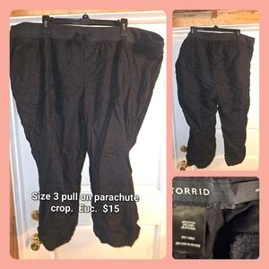 Torrid Black Cropped Parachute Pants